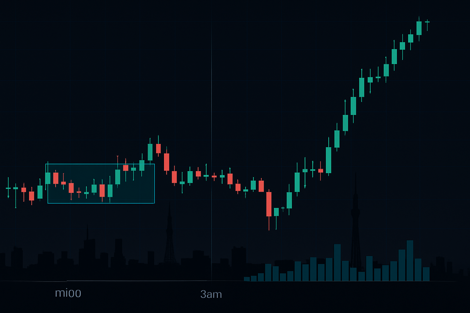 Asian session range buildup vs explosive breakout pattern