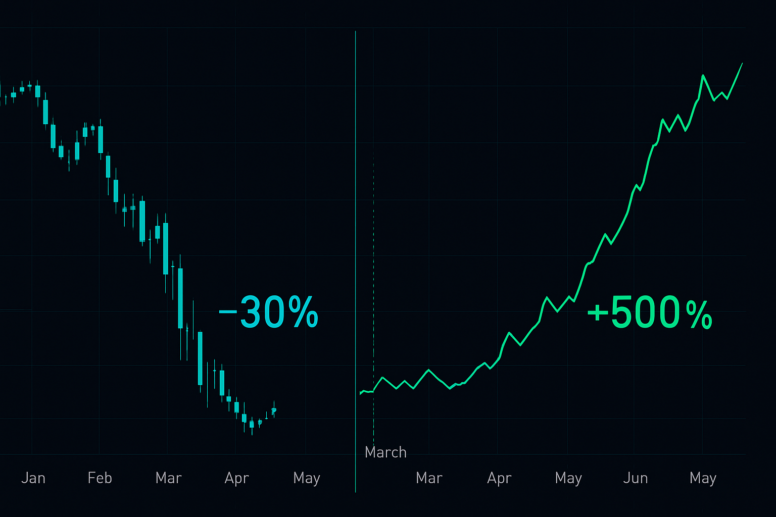 Præstation marts 2020: S&P 500 -30% vs Eurodollar calls +500% under Fed-pivot