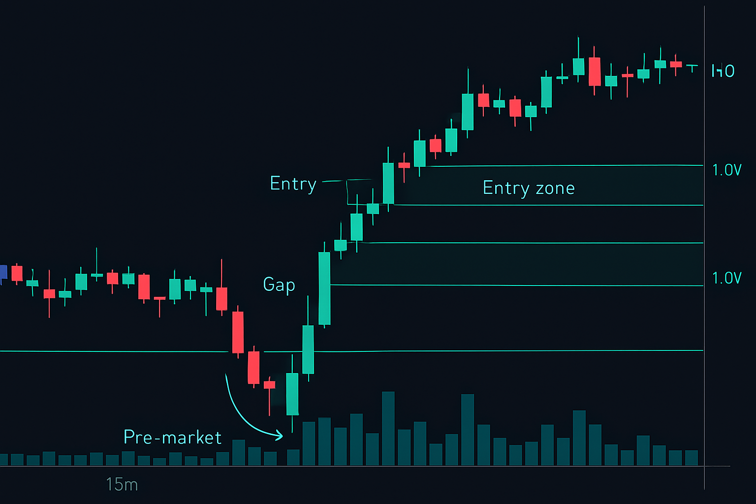 The 15-minute pre-market setup with entry zones