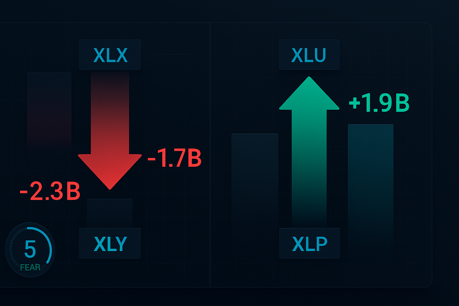 Institutional ETF flows during extreme fear: money exits growth sectors for defensive havens