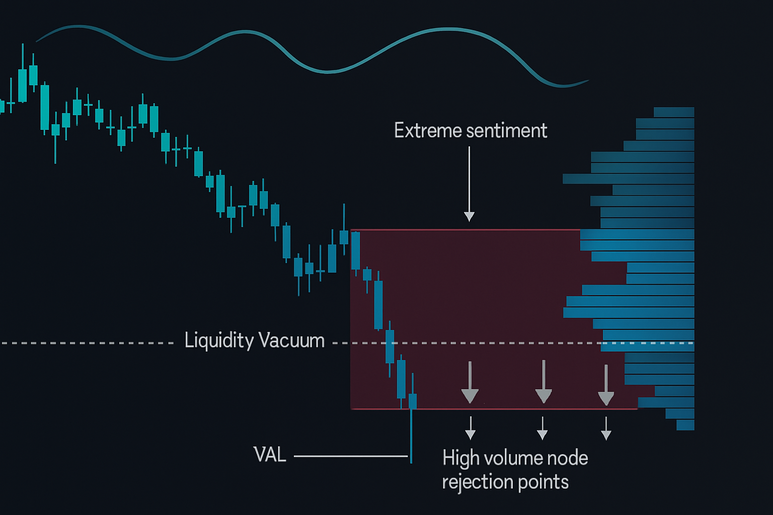 Fear vacuum identification on volume profile